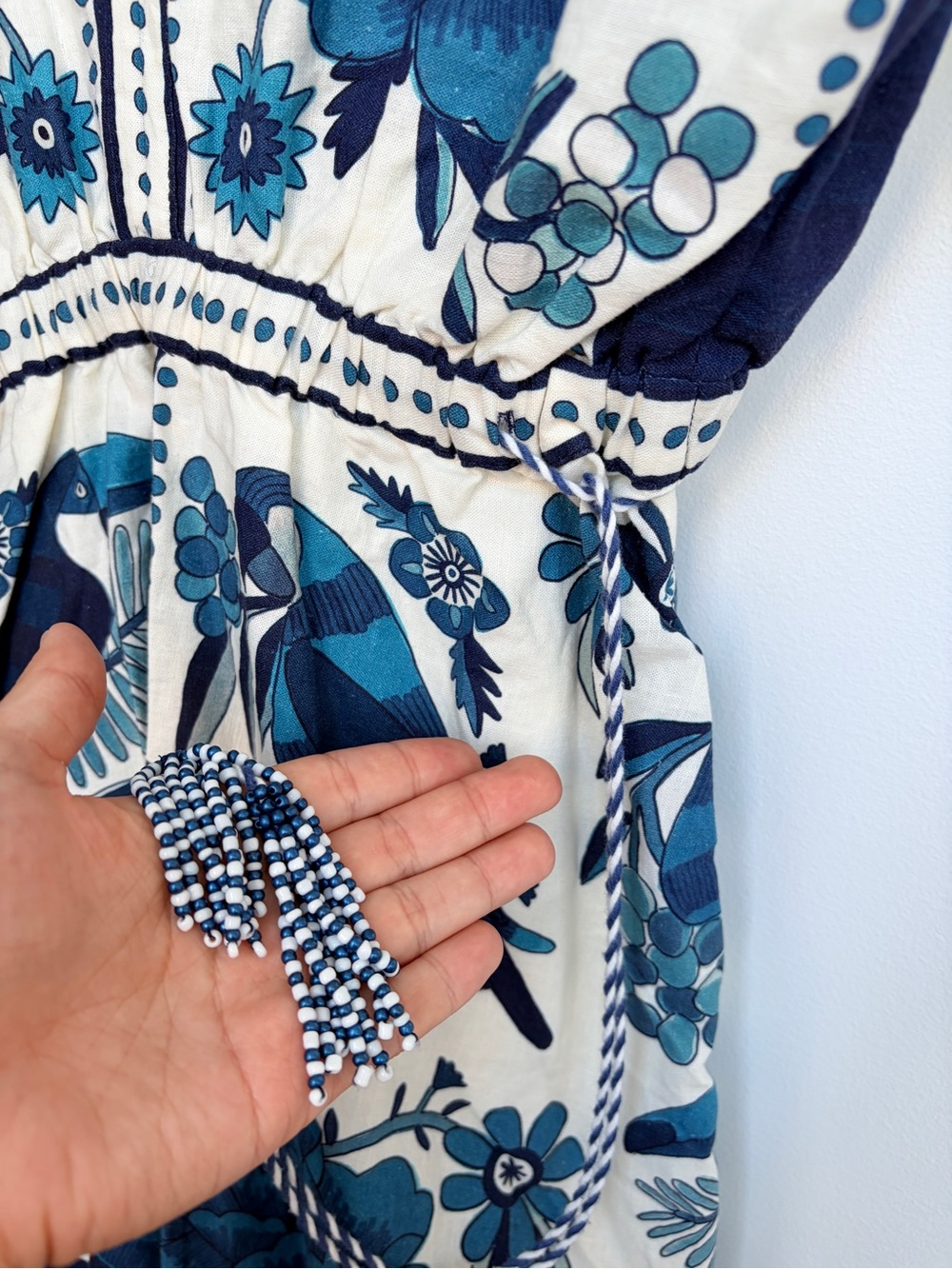 FARM Rio Blue & Navy Floral V-Neck Tunic - Picture 4 of 7